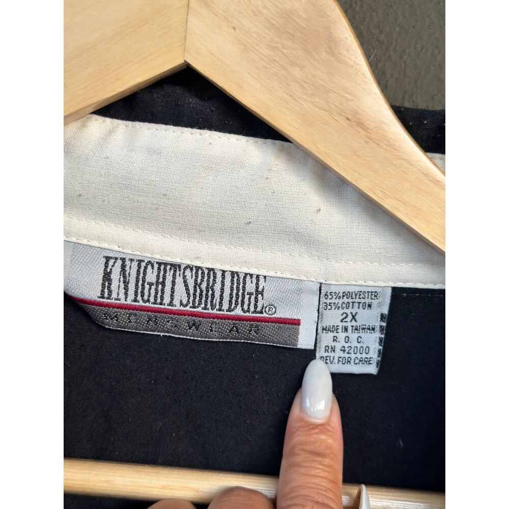 Vintage ‘90s KNIGHTSBRIDGE Men’s 2X Exclusive Polo Shirt w/ Argyle Banded Waist - Picture 7 of 8